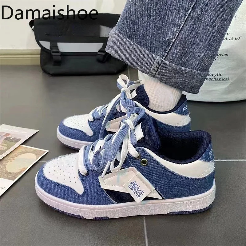 

Кроссовки унисекс на платформе, модная повседневная обувь для студентов, унисекс, синие, большие размеры до 44-го