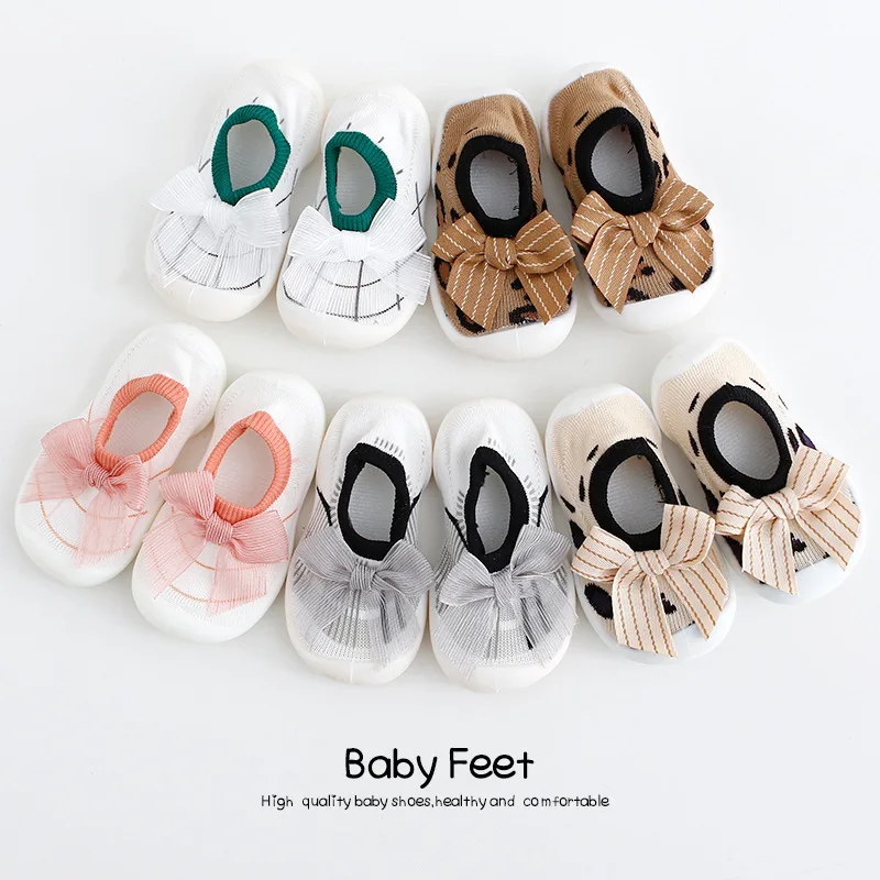 

Cute Baby Girl Bow Princess shoes Baby Moccasins Moccs Shoes Bow Fringe Rubber Soled Non-slip Footwear Crib Shoes
