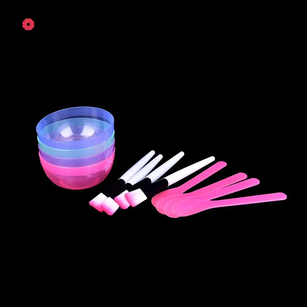 

DIY Face Mask Tool Set 3 Colors Mask Bowl Brush Spoon Stick Face Skin Care Make Mask Set