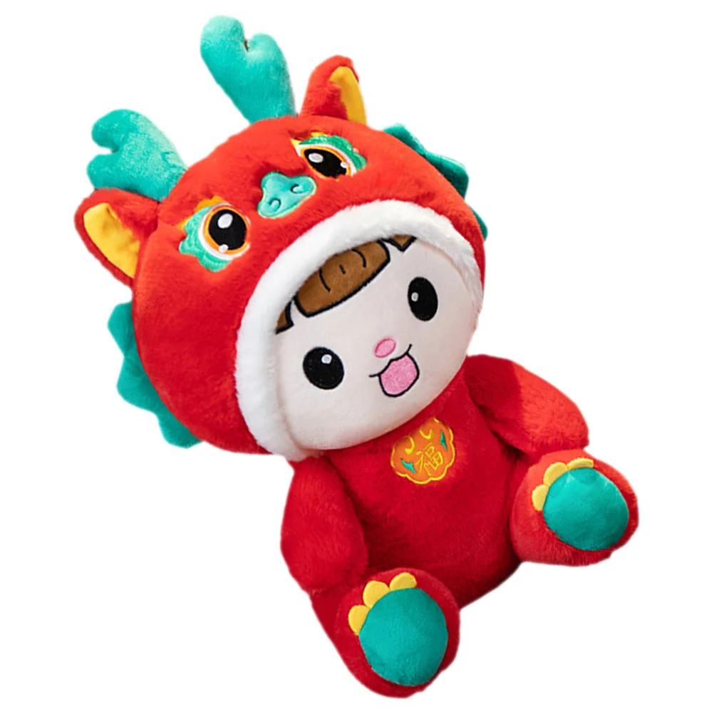 

Stuffed Dragon Figurine Desktop Small Toy Cute Plush Chinese Pp Cotton Decorative Toys