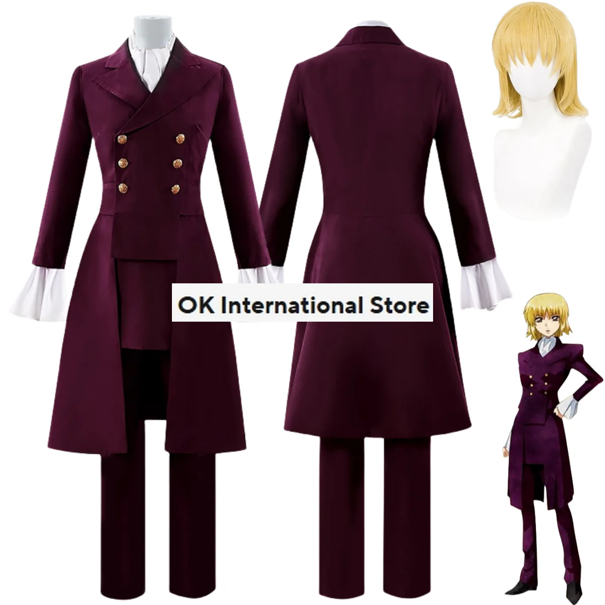 Костюм для косплея аниме Гундам семена кагалли Юла атха парик темно-красный