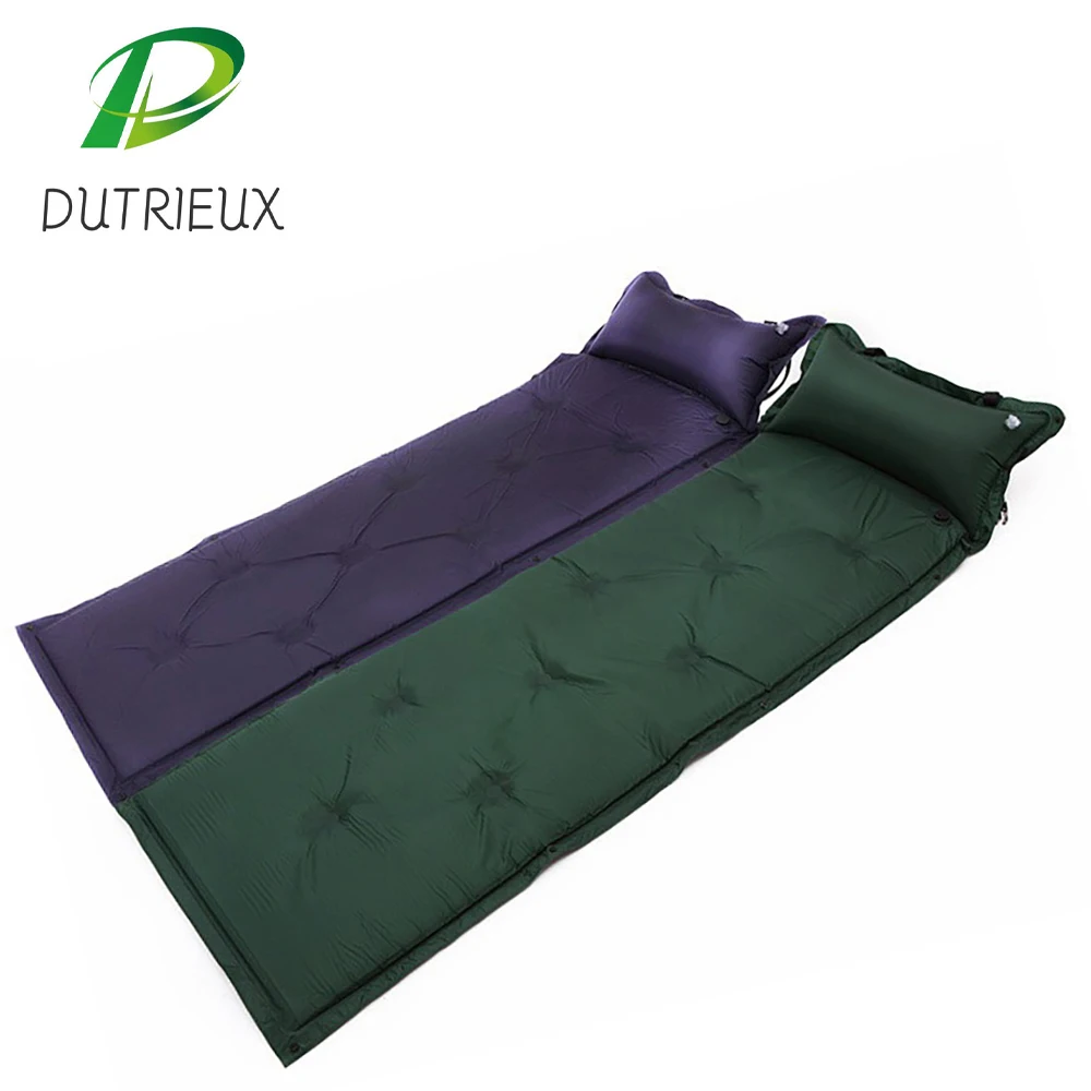 

Outdoor Thicken Camping Mattress Ultralight Inflatable Sleeping Pad with Built-in Pillow for Hiking Travel Backpacking Tent mats