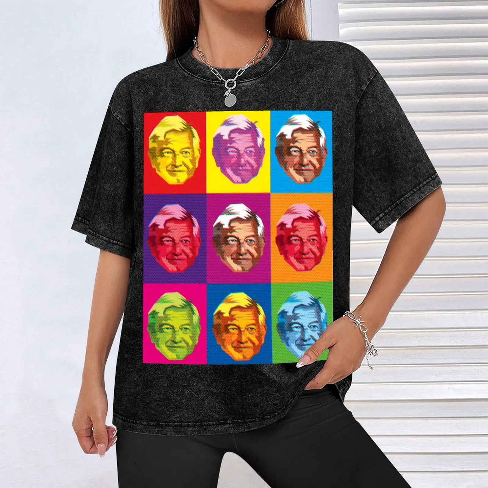 Andres Manuel Lopez Obrador футболка в стиле поп-арт дизайнерские рубашки одежда рубашка Croswit