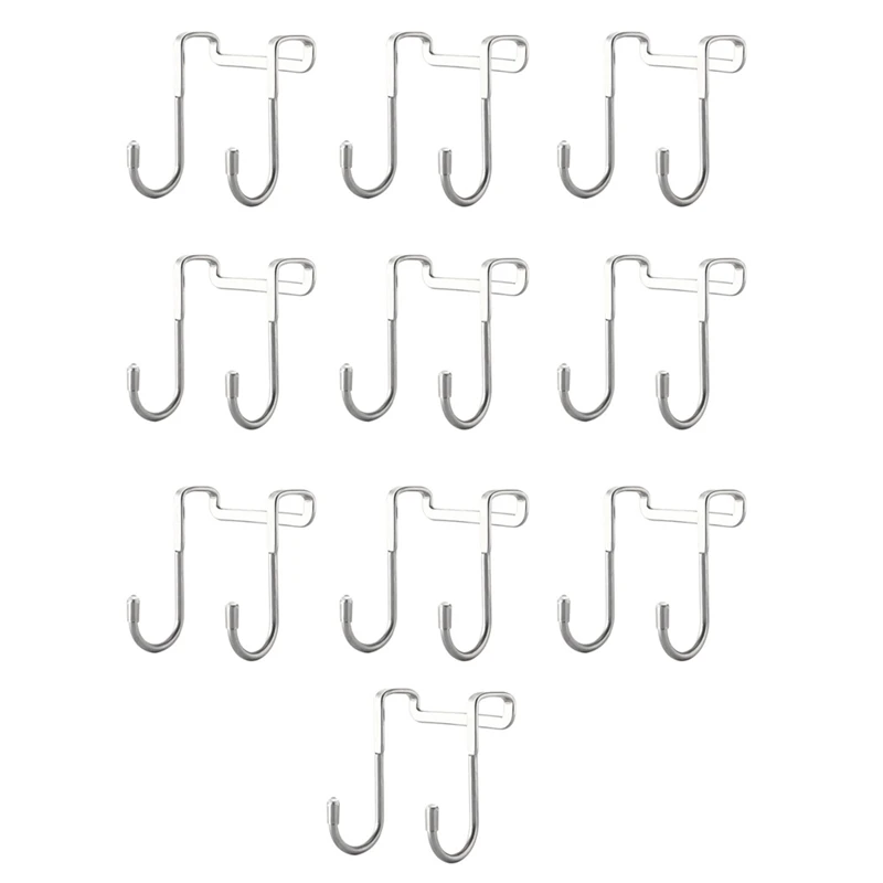 

10Pcs Hook Cabinet Door Double Hook Dormitory Kitchen Cabinet Door Bathroom S-Type Double Hook Stainless Steel Coat Hook