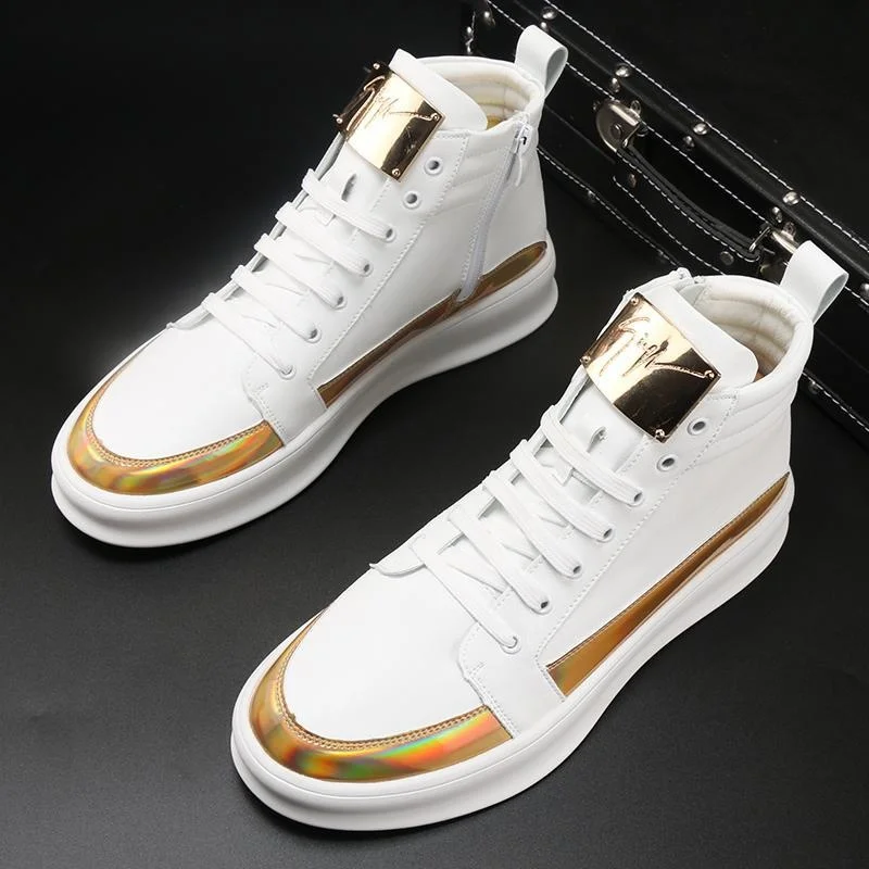 

High quality Natangbuli Spring and Autumn High top Single Shoes Fashion Net Red Men's Low Board Short Boots Lefu Thick