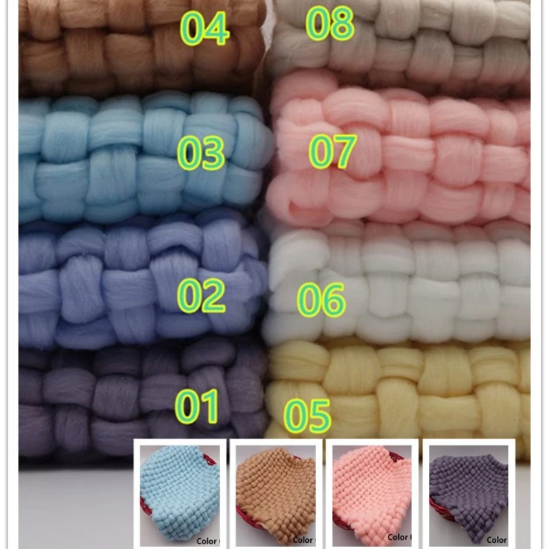 

45x40cm Handmade Wool Blanket Basket Stuffer Filler Newborn Baby Photography Backdrops Props Studio Background Accessories