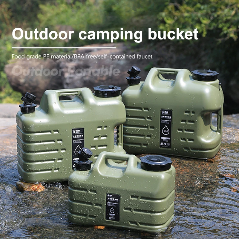 

Портативный резервуар для воды для кемпинга, контейнер для воды для пищевых продуктов с краном (11/18/25 л)