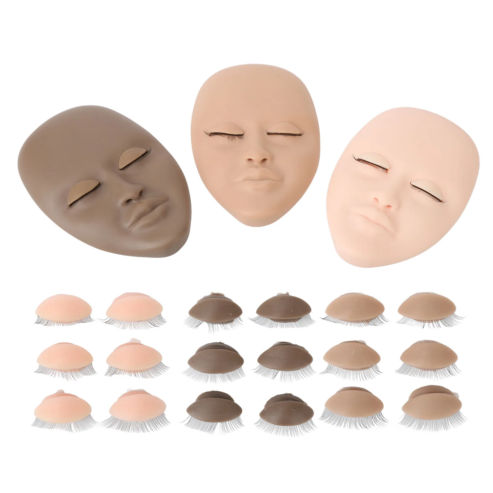 

Lash Extension Doll Head Reusable Simulated Practice Rubber Eyelash Mannequin Head with Replaceable Eyelid for Cosmetic Store