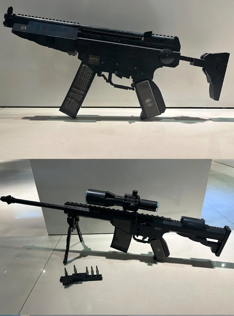Военный револьвер Φ MP7 SVD винтовка MP5 M870 Пистолет Блок DIY строительный кирпич