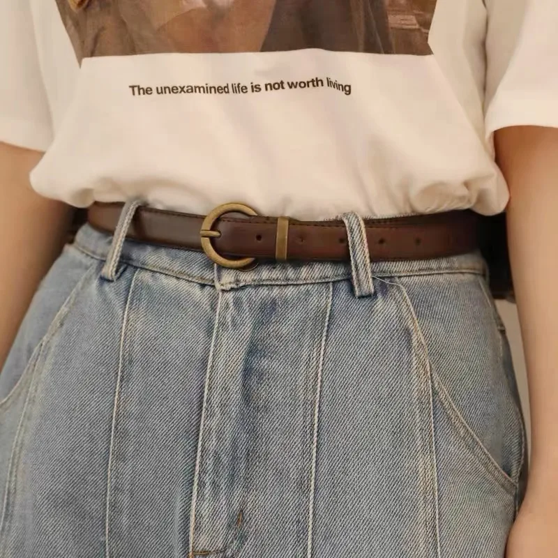 Женский ремень простой и универсальный модный Индивидуальный джинсовый в стиле