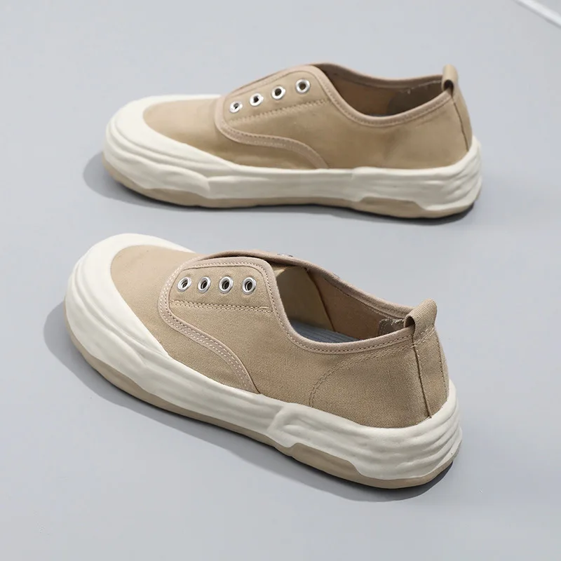 

Мужские кожаные кроссовки на плоской платформе, с круглым носком