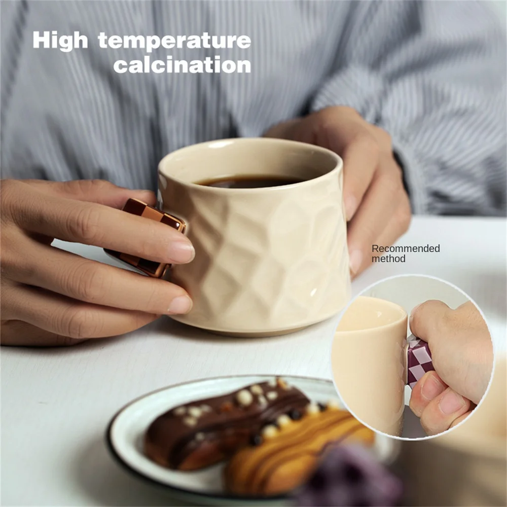 

250-300ML With Cup Plate Coffee Cup Set High Sense Of Beauty Drinkware Ceramic Cup European Style Cup Kitchen Accessories Cute