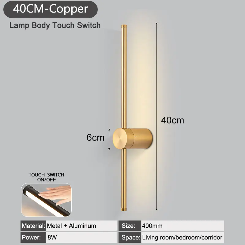 

Настенные светильники KELIBORL, сенсорные, медные