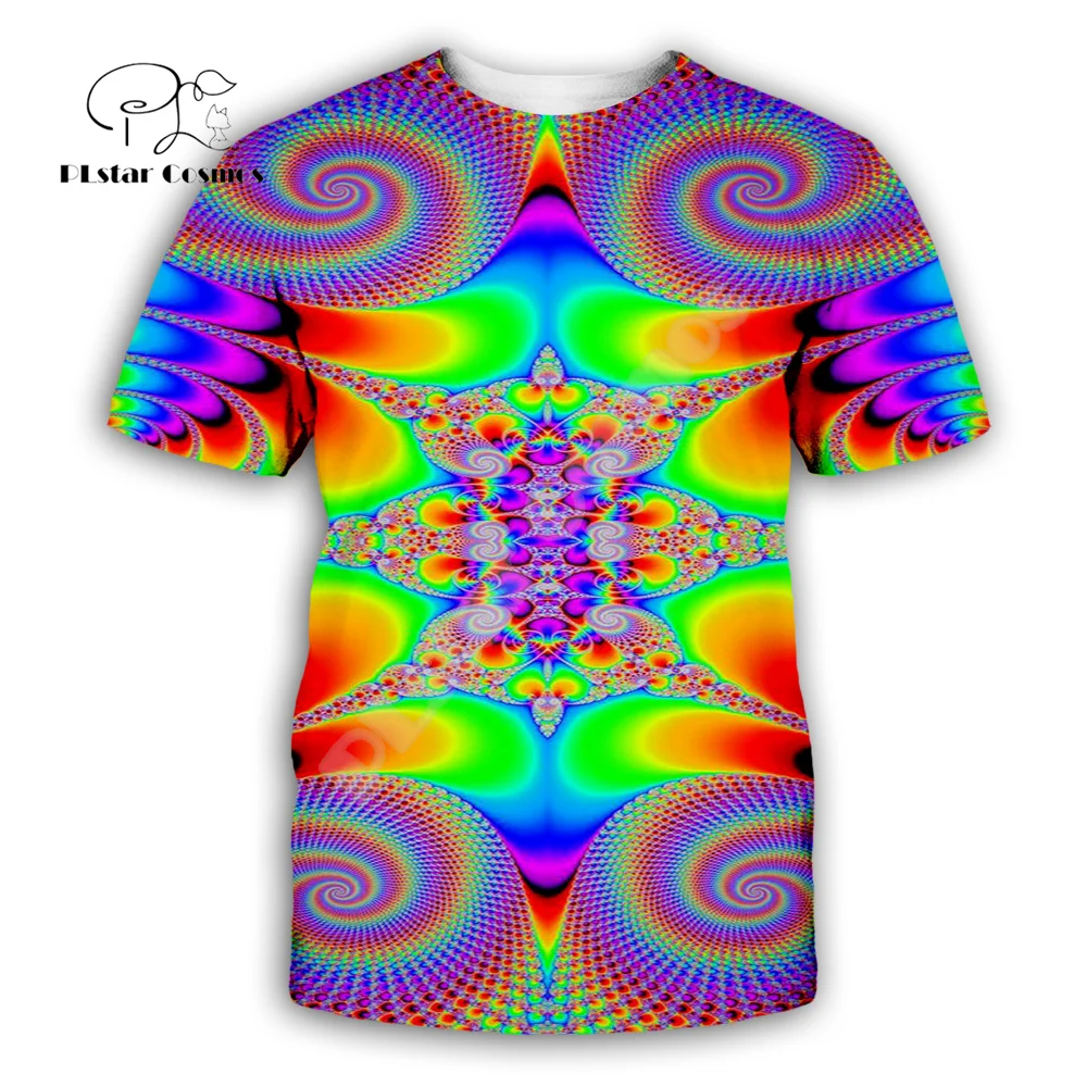 Футболка в стиле ретро с рисунком мандалы психоделической татуировки