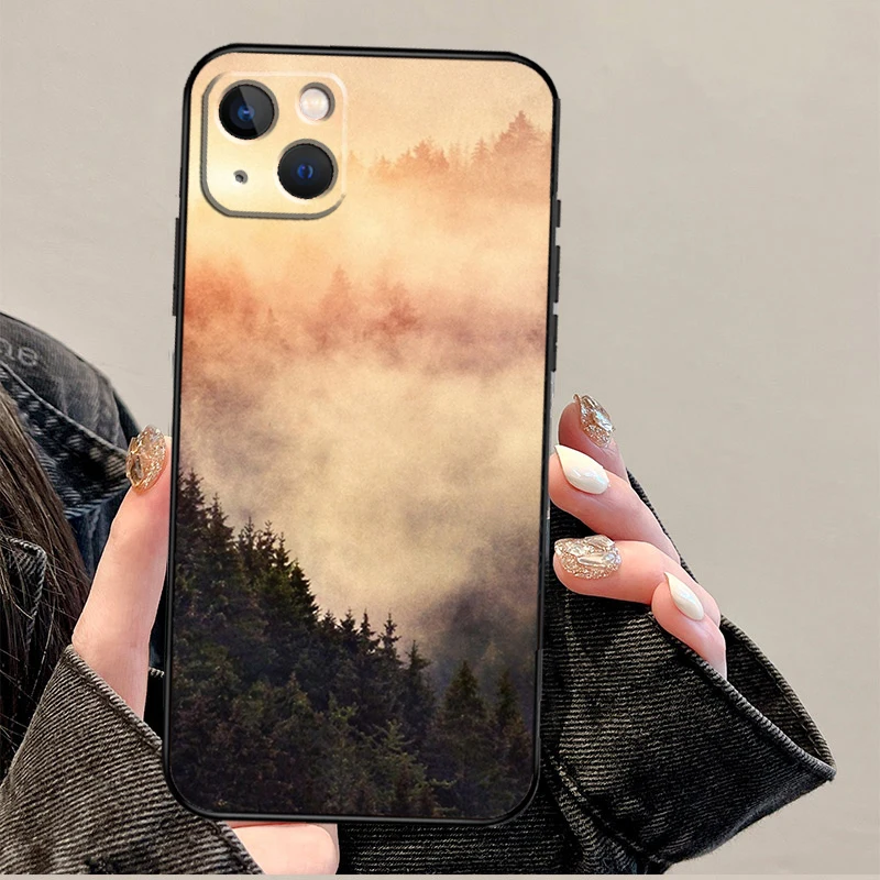 Чехол Лесные деревья для iPhone 14 11 12 13 15 16 Pro Max Mini Plus X XR XS