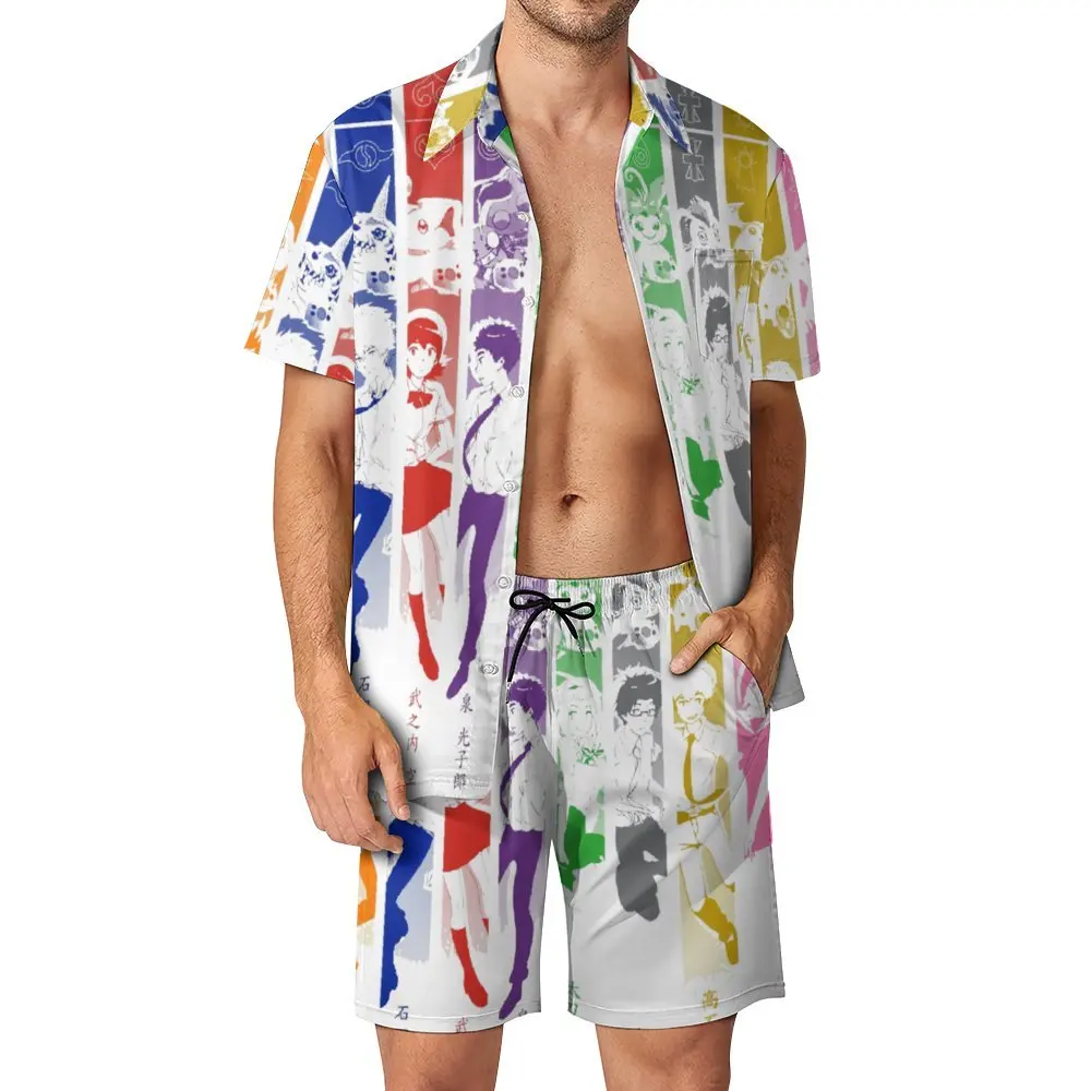 Мужской пляжный костюм с графическим принтом в винтажном стиле