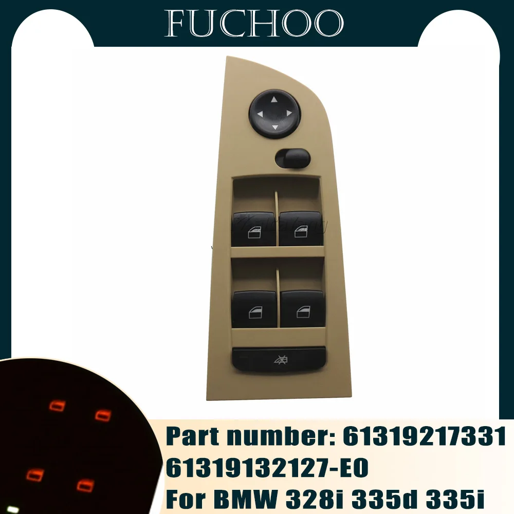 Hight Quality Driver Side Electric Power Master Window Switch For BMW 328i 335d 335i M3 Base Sedan Wagon 4-Door 61319217331