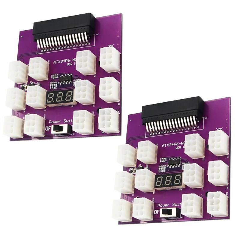 

Акция! Коммутационная плата PCI-E 12X6pin для сервера питания, 2 шт., адаптер, конвертер для майнинга BTC для Emerson 7001484 Power Supp
