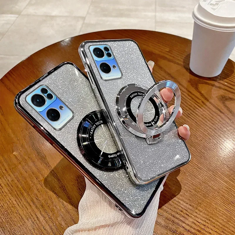 Для OPPO Reno 7 Pro 5G CPH2293 Корпус Гальваническое покрытие из блестящего ТПУ Задняя