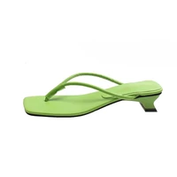 new summer women slippers low heels female peep toe square heel brand sandals all match fashion outdoor big size 43 flip flops