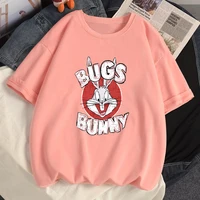 100 cotton tee shirt women summer fashion short sleeve tshirt harajuku anime brother rabbit print casual t shirts female tops