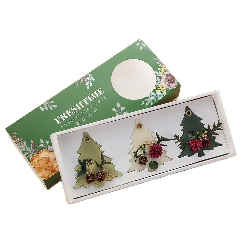 

Gift Box Aromatherapy Scented Wax Slice Tablet Christmas Tree Pendant Aromatic Wax Slice Tablets Air Freshener For Home