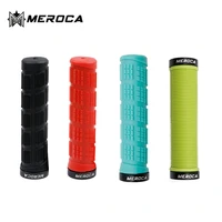 meroca mtb mountain bike handlebar grips ultraight soft cycling handle cover grips anti skid bicycle grips with lock end plugs