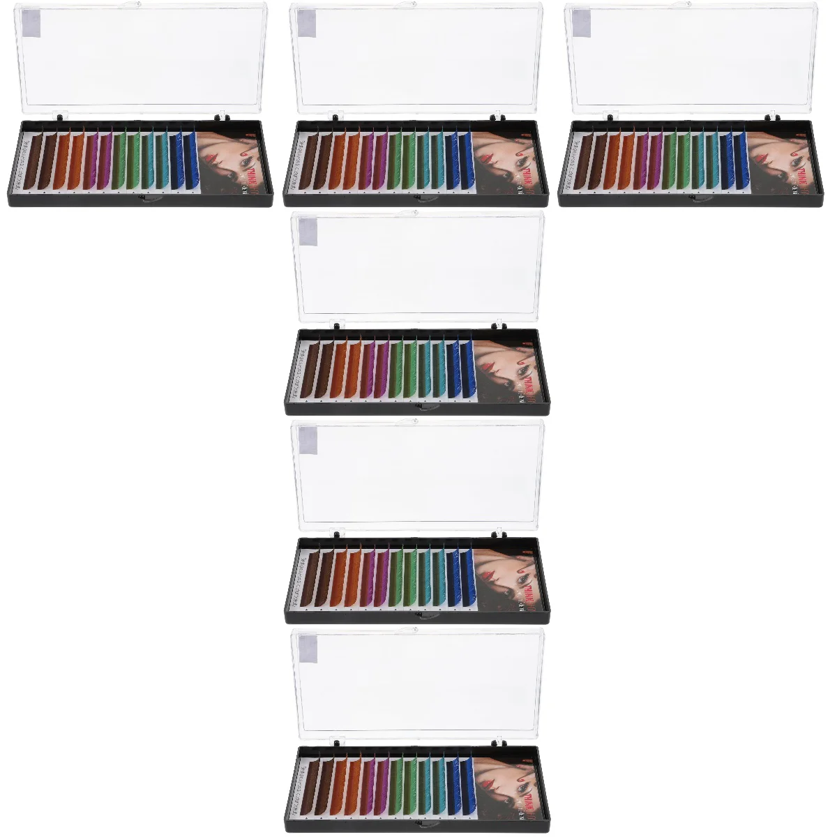 

6 Boxes Colored Eyelash Extensions False Lash Extensions Colorful Lashes