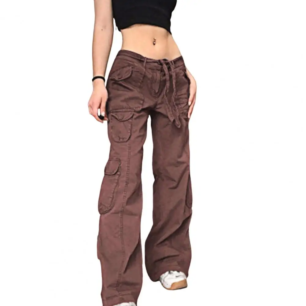 Safari Style Cargo Pants for Women Summer Multiple Pockets Hip Hop Retro Cotton Twill Oversize Wide Leg Pants 2023