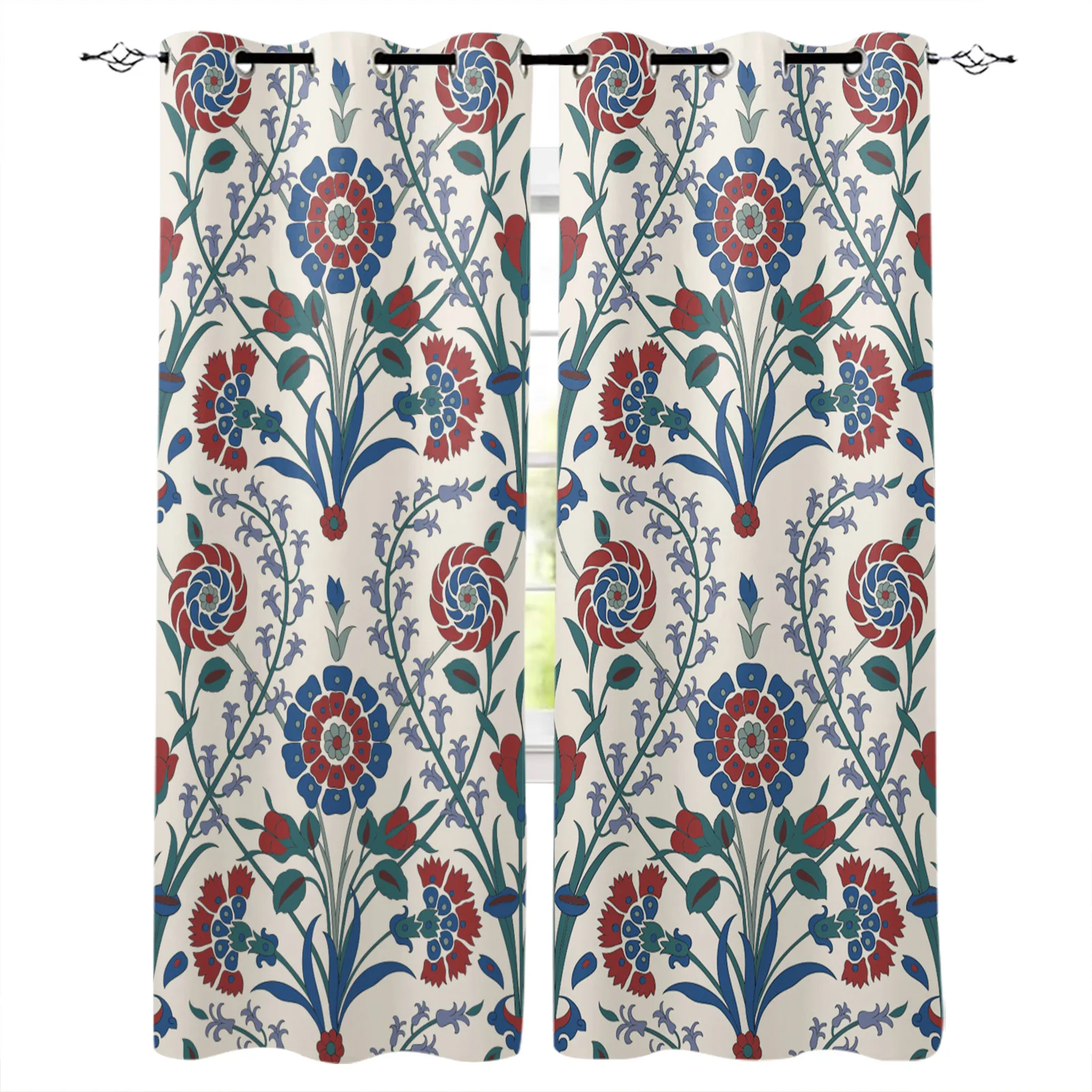 

Традиционные арабские Цветочные исламские светонепроницаемые шторы, оконные шторы для спальни, гостиной, декоративные оконные шторы