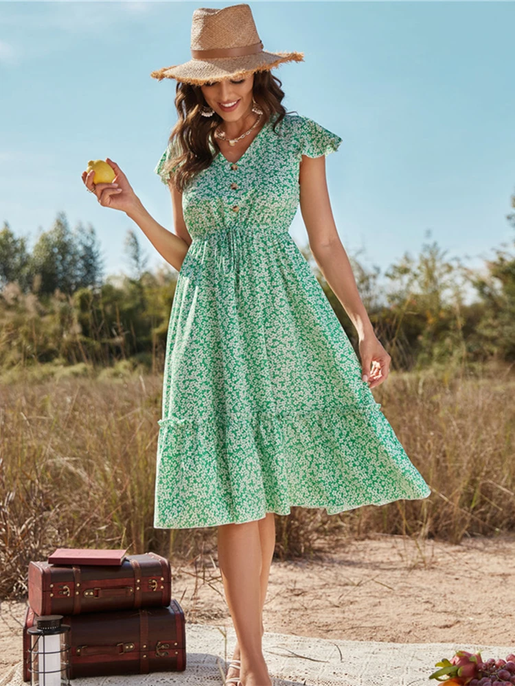 Женское винтажное платье в стиле бохо пикантный Повседневный праздничный