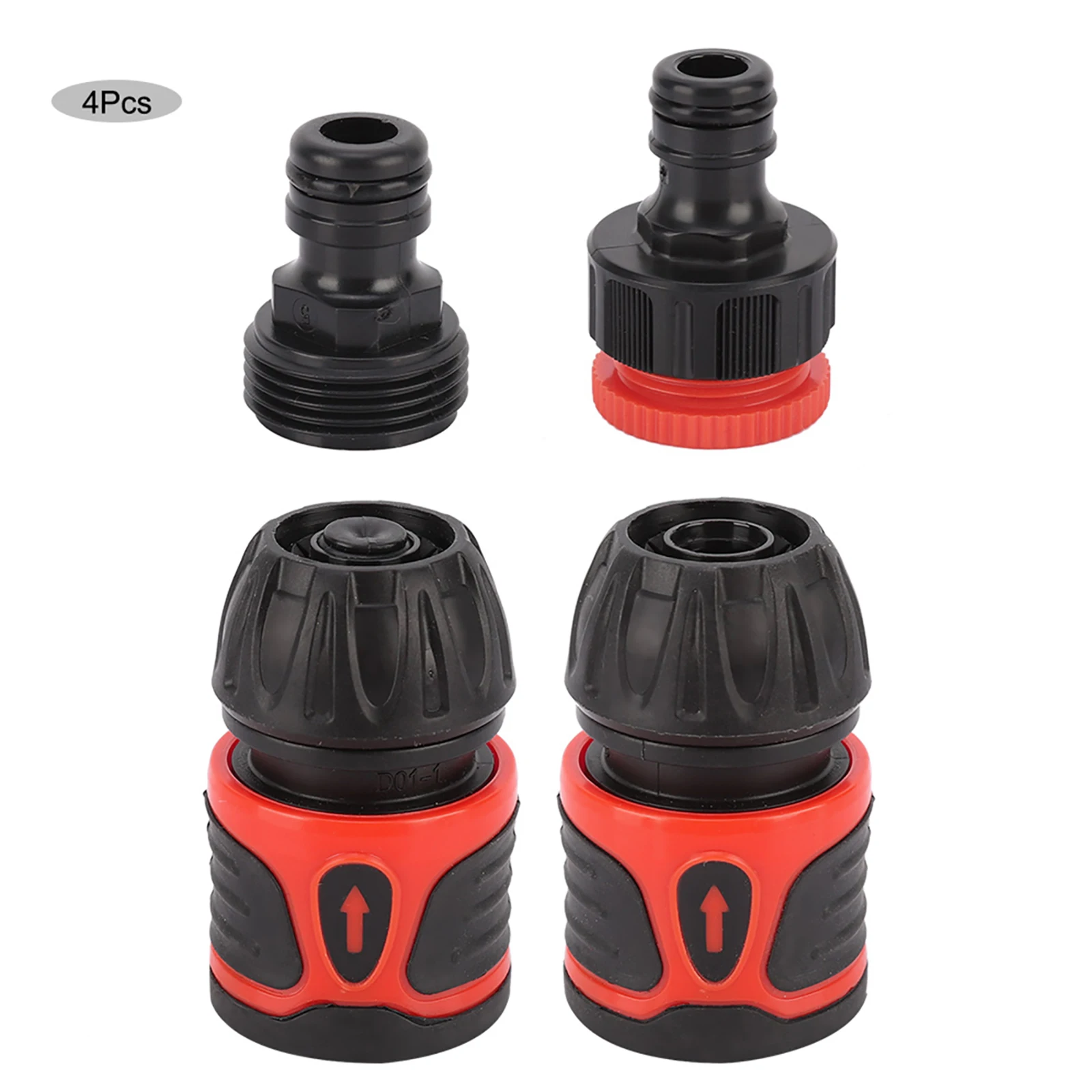 

4Pcs Garden Hose Quick Connector Water Pipe Adapter Kit Home Gardening Accessories for 1/2 Hose