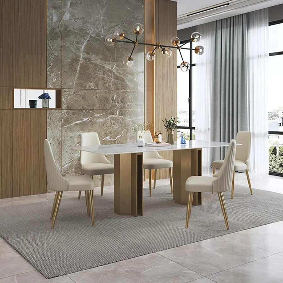 

Modern Designer Dining Table Italian Luxury High-end Restaurant Minimalist Rectangular Table Kitchen Mesas Home Furniture GY50CZ