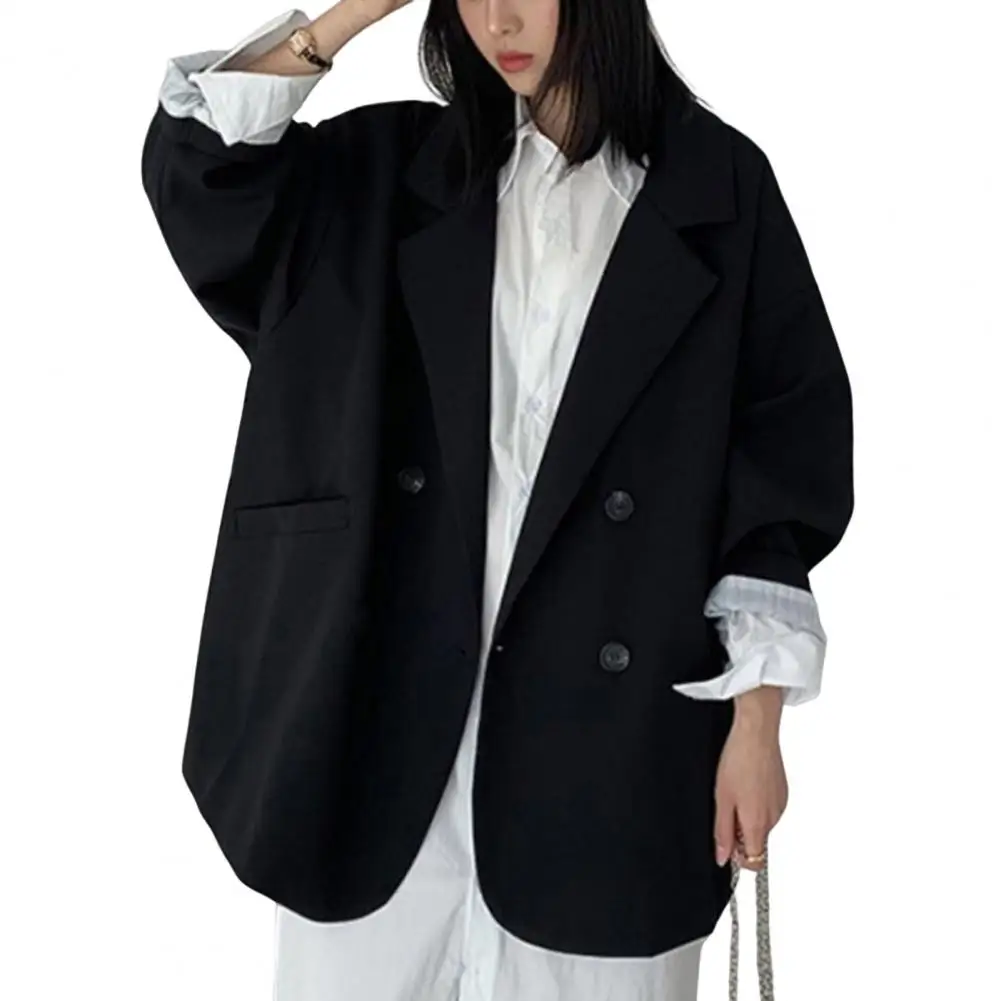 Suit Jacket Oversized Basic Style Office Lady Solid Color Formal Suit Coat Blazer Regular Length Casual Blazer for Office