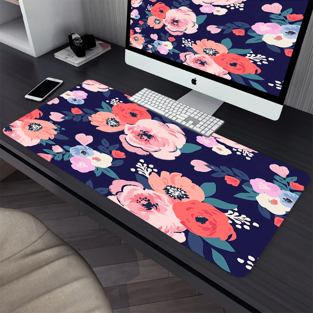 

Flowers Pattern Large Gaming Mouse Pad Computer Mousepad Gamer Laptop Mouse Mat Office Mausepad XXL Carpet Keyboard Mat Desk Pad