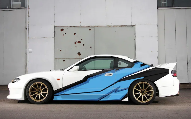 

Racing livery decals car side wrap abstract stripes vinyl stickers color lightning drift custom