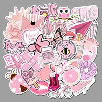 50pc per pack of new pink little fresh girl cute stickers personality suitcase water cup notebook graffiti stickers hot sale