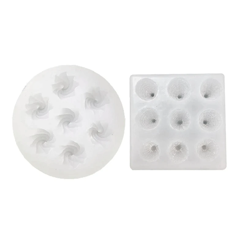 

L21E 2 Pcs DIY Epoxy Resin Molds Combination Cream Cone Silicone Mold Jewelry Making
