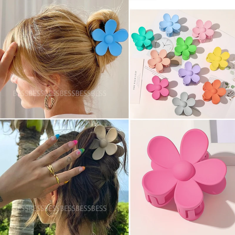 

Заколка-краб для волос в форме цветка, заколка-краб небольшого размера, заколка для волос в ванну, зажим для конского хвоста для женщин и дев...