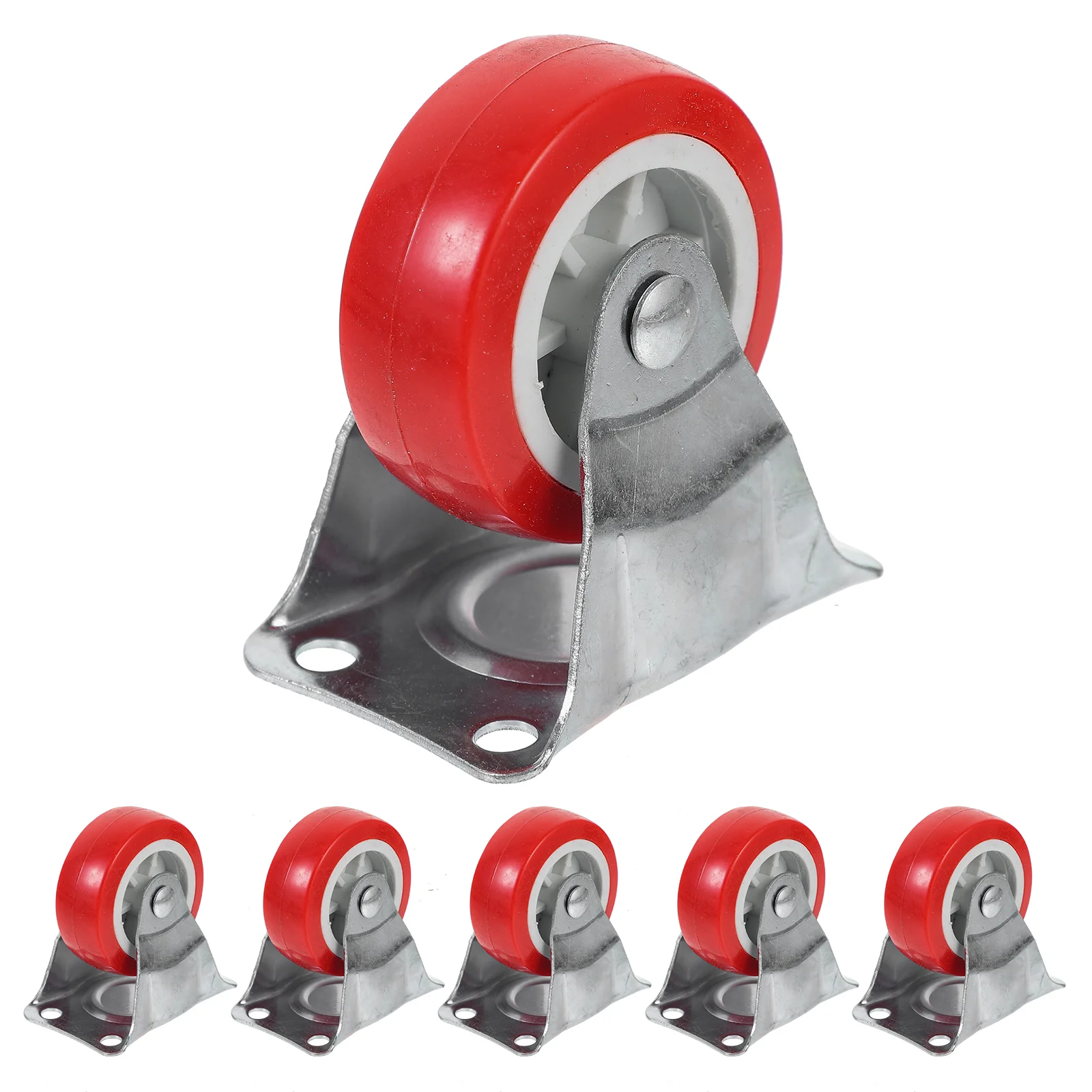 

6 Pcs Furniture Wheels Casters Appliances No Swivel Screw Heavy Duty Plate
