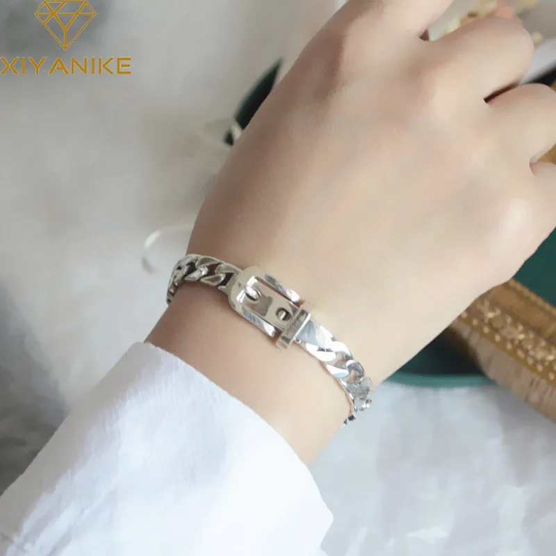 

XIYANIKE Unique Thick Chain Bracelet For Women Girl Luxury Vintage Fashion New Trendy Jewelry Friend Gift Party pulseras mujer