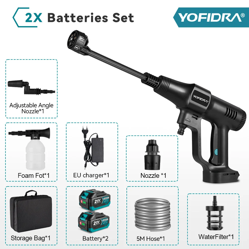 

YOFIDRA Бесщеточный электромойка 200 Бар для аккумулятора Makita 21В