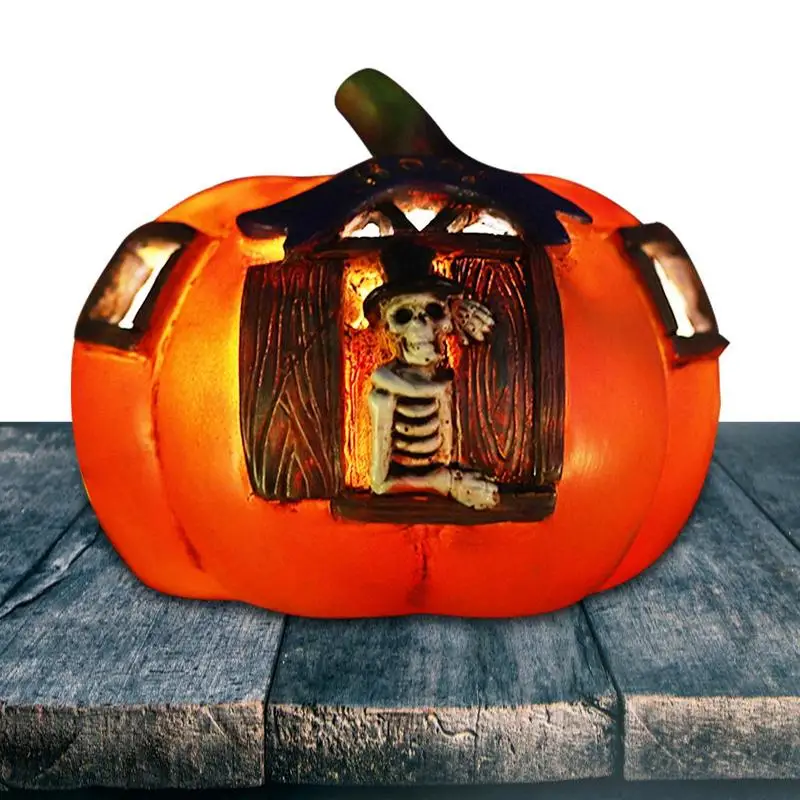 

Фонари в виде тыквы, фонари в виде скелета, фонари в виде тыквы, декоративная лампа в виде тыквы для Хэллоуина, настольная лампа из смолы, реквизит для фотографий, украшения на Хэллоуин