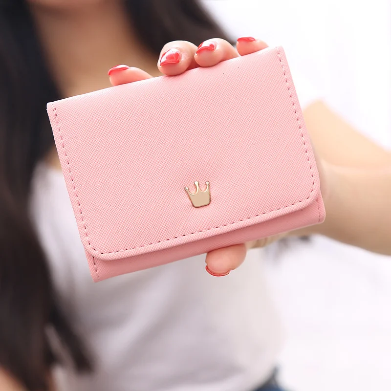 

Women's Wallet Short Women Coin Purse Crown Wallets for Woman Ladies Small Card Holder Wallet Female Hasp Mini Clutch for Girl