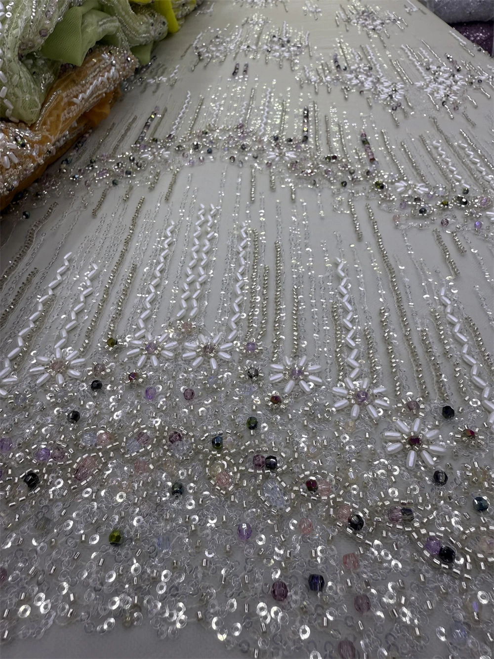 Роскошная темно-синяя африканская сетчатая кружевная ткань с блестками 2024