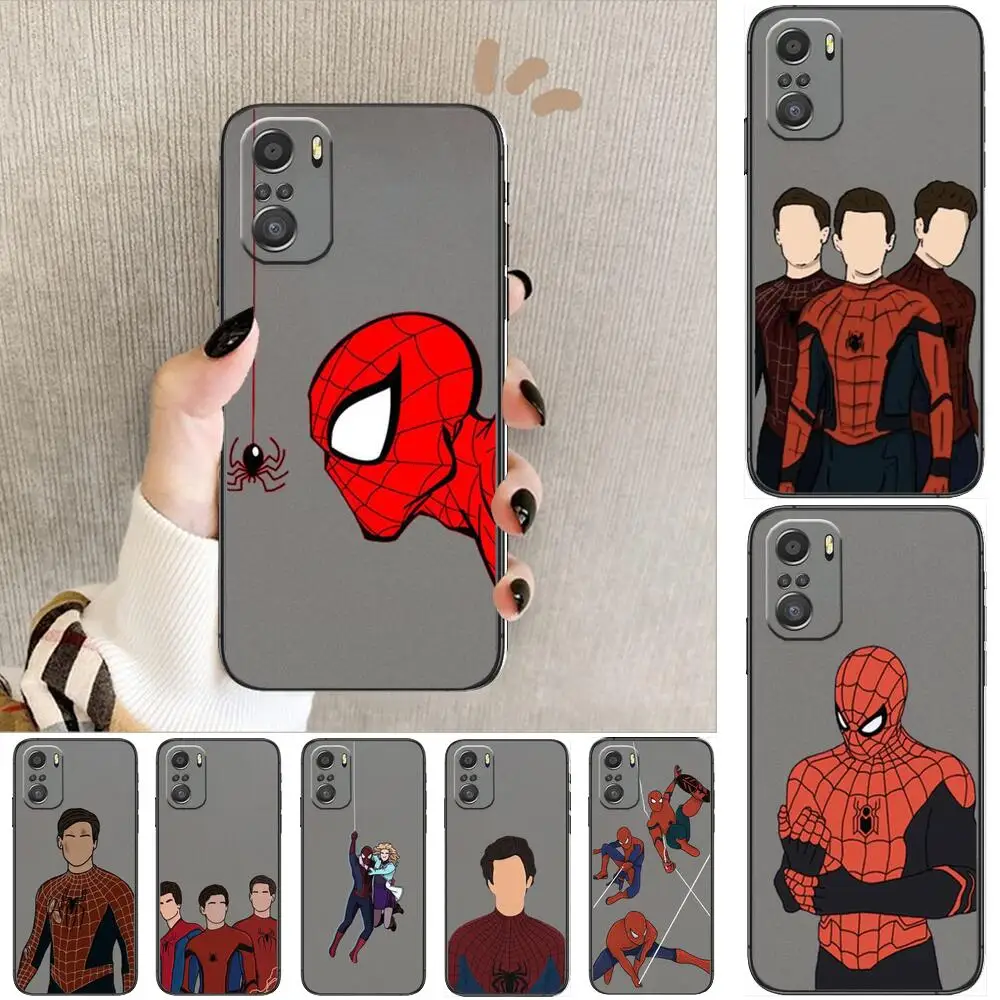 

Marvel Spider-Man Matte Phone Case For xiaomi redmi 11 Lite pro Ultra 10 9 8 MIX 4 FOLD 10T Black Cover Silicone Back Prett