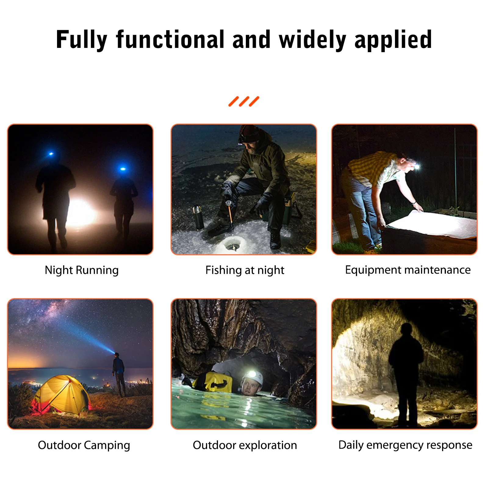 

Induction Camping Headlights 5W 1000mAh Night Riding Head Lamp USB Charging Strong Light IPX5 Waterproof for Outdoor Lighting