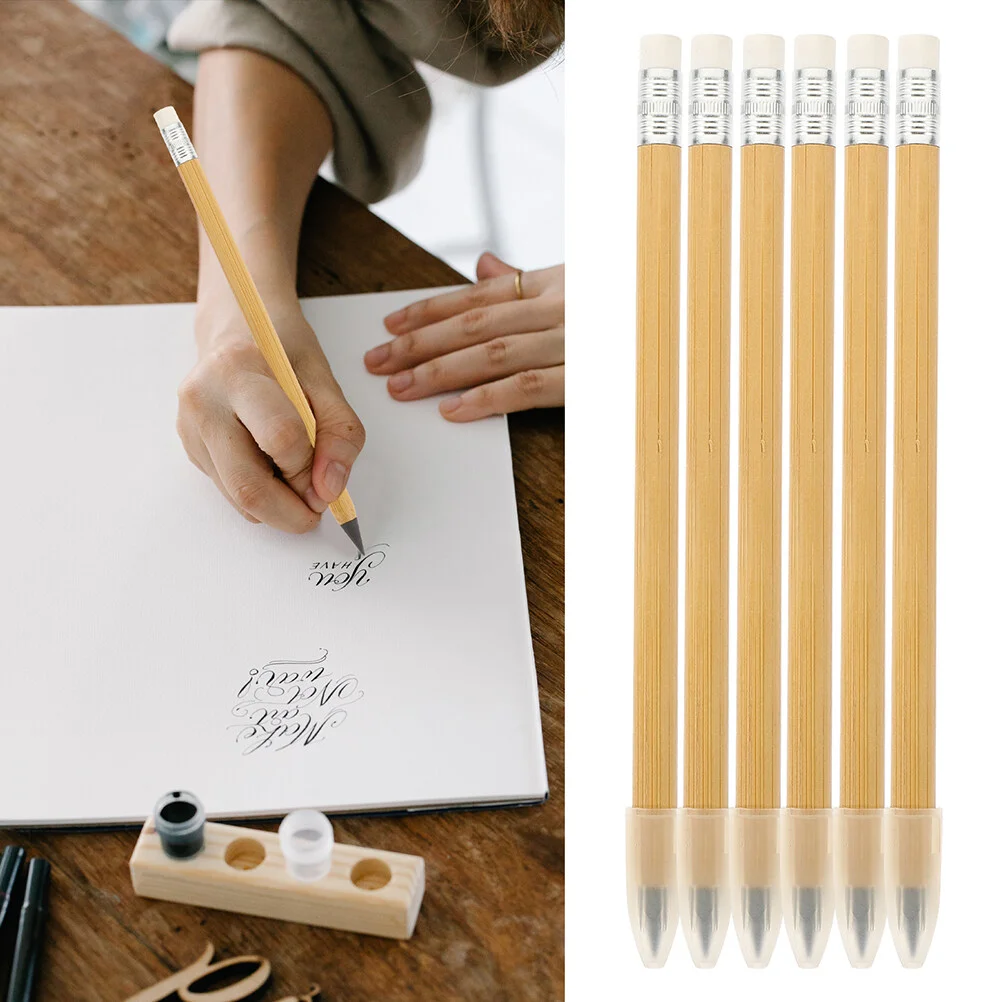 

8 Pcs Graphite Eternity Fun Pencils Kids Wooden Reusable Creative Keep Writing Forever Inkleess