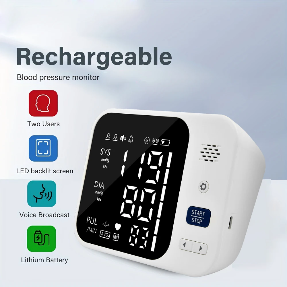 Сфигмоманометр на запястье тонометр перезаряжаемый с функцией двойного