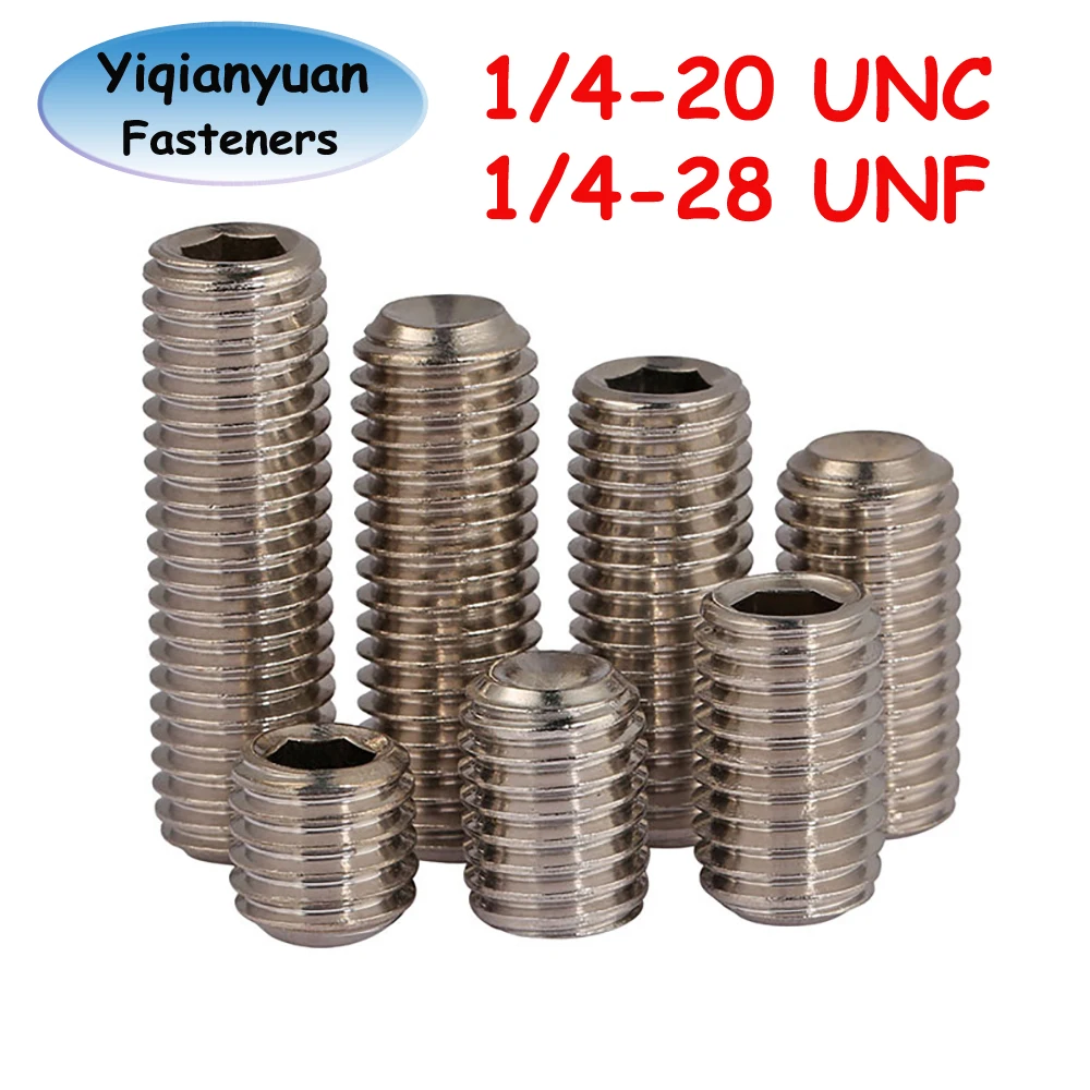 

Винты Yiqianyuan 1/4-20 UNC 1/4-28 UNF DIN916 из нержавеющей стали
